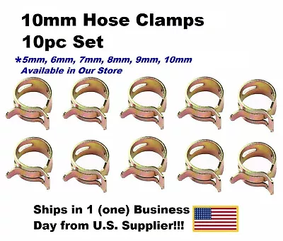 Buy ID 10mm Spring Clip,Vacuum,Fuel,Oil,Air Hose Line Band Clamp,Low Pressure 10pc  • 2.99$