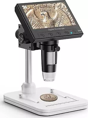 Buy Coin Microscope, LCD Digital 1000x, Magnifier, 8 Adjustable LED Lights, PC View • 69.87$