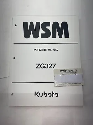 Buy Work Shop Manual For Kubota Zero Turn Mower Model ZG327 • 55$