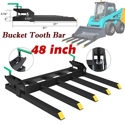 Buy Attachments Bucket Tooth Bar Clamp On Pallet Fork For Sub-Compact Tractor Loader • 227.99$
