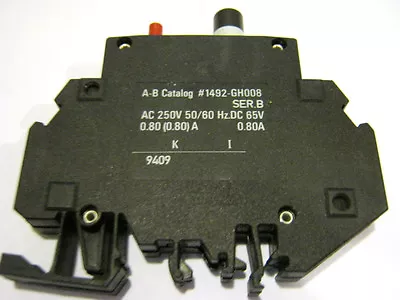 Buy Allen Bradley 1492-GH008 CIRCUIT BREAKER 0.8 AMPS  250VAC  65VDC ~   • 4.89$