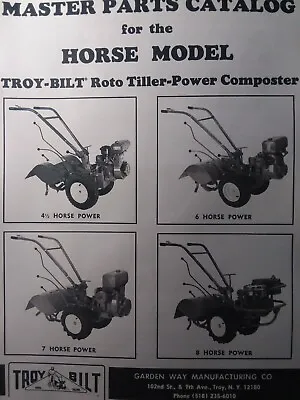 Buy Troy-Bilt Horse II Roto Tiller Parts Catalog Manual 4-sp 1-Belt Sn 315296-639999 • 62.99$