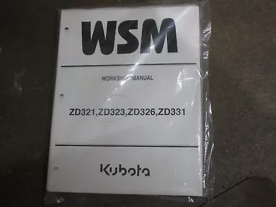 Buy Kubota ZD321 ZD323 ZD326 ZD331 321 323 326 331 ZTR Mower Service & Repair Manual • 75$