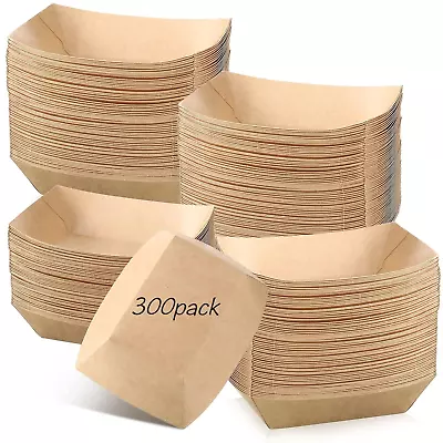 Buy Paper Food Trays, 2 Lb Paper Boats For Food Heavy Duty Nacho Trays, Kraft Dispos • 43.49$