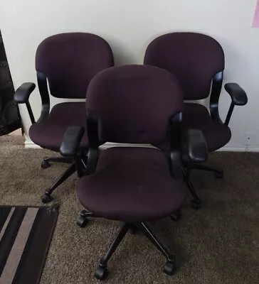 Buy Herman Miller Ambi Office Chair With Adjustable Arms - Purple - Set Of 3 - Read • 250$