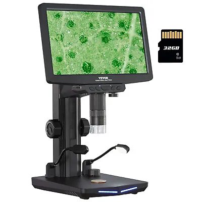 Buy VEVOR Digital Microscope Coin Microscope 10.1  IPS Screen 10-1300X Magnification • 115.99$
