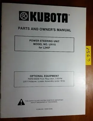 Buy Kubota L9115 Power Steering Unit For L245F Tractor Owner Operator & Parts Manual • 15$