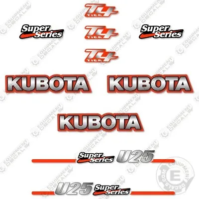 Buy Fits Kubota U25 Decal Kit Mini Excavator - 7 YEAR OUTDOOR 3M VINYL! • 84.95$