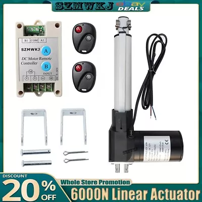 Buy Linear Actuator 6  Heavy Duty 6000N/1320lbs 12V DC Motor Controller RV Auto Lift • 84.99$