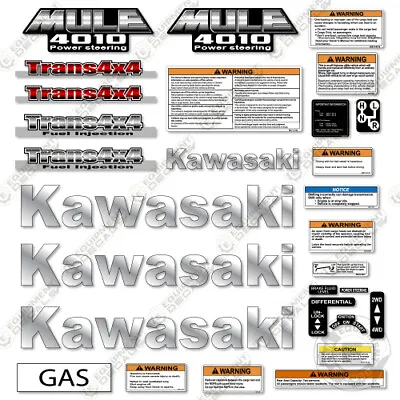 Buy Kawasaki Mule 4010 Decal Kit Utility Vehicle - Aftermarket 7 Year 3M Vinyl Kit! • 114.95$