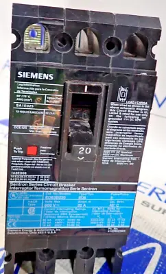Buy Siemens ED63B020 20 Amp 600 VAC 3 Pole Type ED6 Bolt-On Circuit Breaker - TESTED • 119.97$
