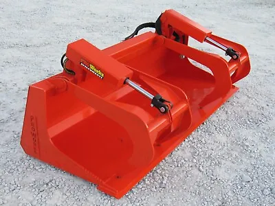 Buy 72  Solid Bottom Dual Cylinder Bucket Grapple Skid Steer Quick Attach Attachment • 1,594.99$