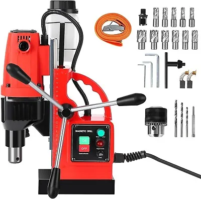 Buy Magnetic Drill Press 1100W 2700lbf/12000N 580RPM Portable With 14Pcs Drill Bits • 303.99$