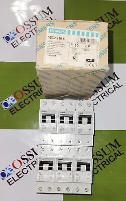 Buy Siemens 5sx2 210-6 Circuit Breaker B10 10amp 2pole Lot Of 6pcs Freefast Shipping • 136.79$