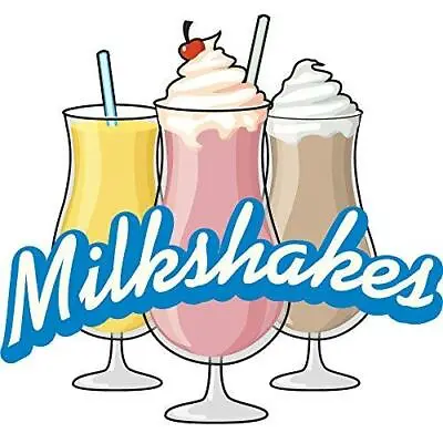 Buy Milkshakes 12  Concession Decal Sign Cart Trailer Stand Sticker Equipment • 26.19$