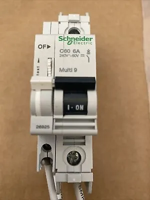 Buy Schneider Electric C60 Multi 9 Circuit Breaker 6A 240V-60V 1-Pole W/Aux Contact • 17.99$