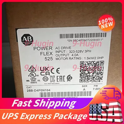 Buy Brand New Allen-Bradley 25B-D4P0N104 PowerFlex 525 2 HP AC Drive Free Shipping • 391$