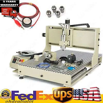 Buy 2200W 4Axis 6090 Router Engraver CNC Mill Drill Carving Machine USB +Handwheel • 2,127.05$