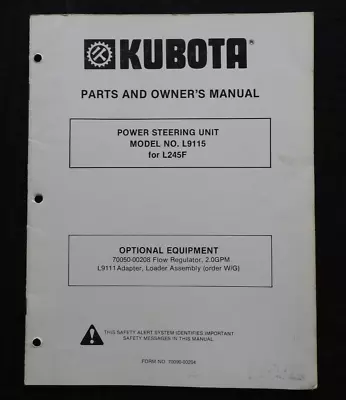 Buy Kubota L245f Tractor Model B9115 Power Steering Unit Parts & Operators Manual • 22.95$