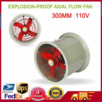 Buy Pipe Spray Booth Paint Fumes Exhaust Fan Explosion-proof Axial Fan Cylinder 12  • 95.95$
