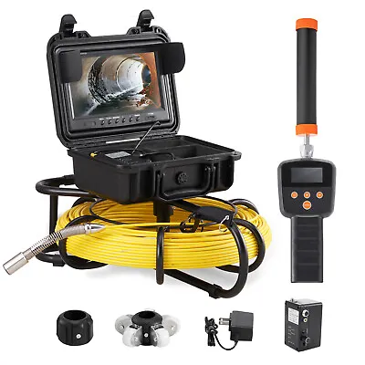 Buy VEVOR Sewer Camera Pipe Inspection Camera W/ 512hz Sonde 9in 720p Screen 300 Ft • 79.99$