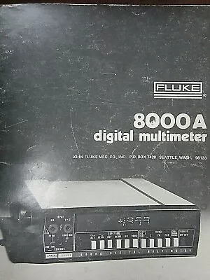Buy Fluke Model 8000A Digital Multimeter Instruction Manual 347906 September 1974 #3 • 20$