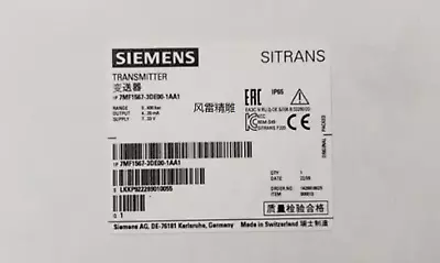 Buy NEW SIEMENS 7MF1567-3DE00-1AA1 7MF1-567-3DE00-1AA1 Pressure Transmitter • 202.99$