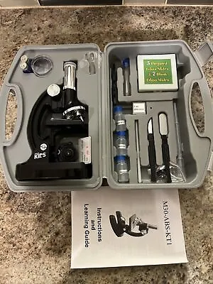 Buy AMSCOPE 48pc Starter 120x-1200x Compound Microscope Science Kit For Kids (Black) • 29.99$