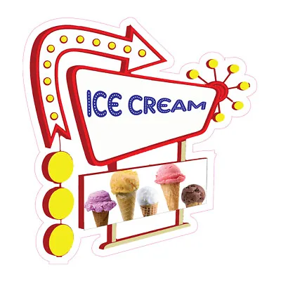 Buy Food Truck Decals Ice Cream Style 18 Retail Concession Concession Sign Red • 11.99$