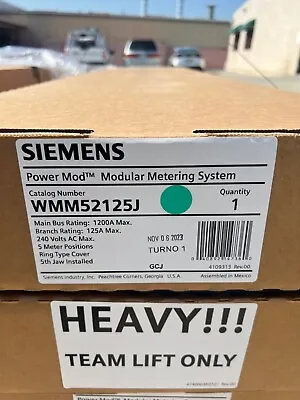 Buy Siemens WMM52125J  Meter Stack 125A 5-Gang Ringed New • 4,200$