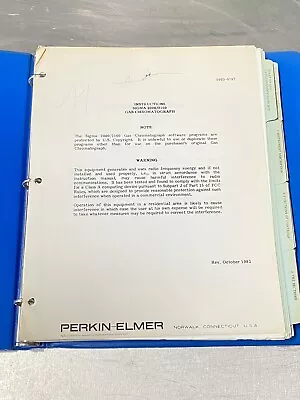 Buy Perkin Elmer PE Sigma 2000/2100 Gas Chromatograph - Users Guide / Manual • 39.99$