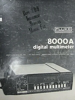 Buy Fluke Model 8000A Digital Multimeter Manual Rev 1/75 • 20$