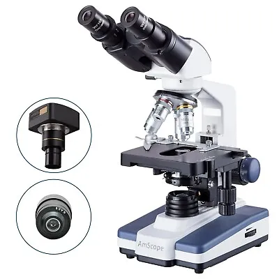 Buy Amscope 40X-2500X Binocular LED Darkfield Microscope+ Camera + Siedentopf Head • 890.99$