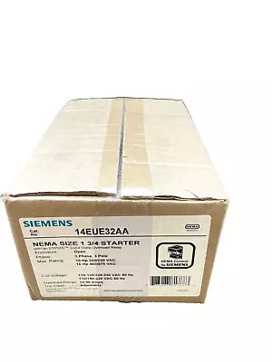 Buy (1) NEW Siemens 14EUE32AA Size 1 3/4 Starter W/ 120/240 Coil NEW IN BOX • 395$