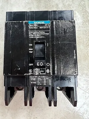 Buy 👀 Siemens 60 Amp Circuit Breaker 480y/277 Vac 3 Pole Bqd360 • 98.99$