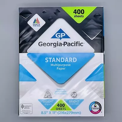 Buy GEORGIA-PACIFIC COPY PRINTING PAPER LETTER 8.5 X 11 BRIGHT WHITE 400 Sheets • 17.95$