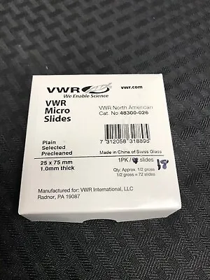 Buy (18 Pcs) VWR Rectangle Microscope Slides 25mm X 75mm 1mm Thickness 48600-026 • 13.99$