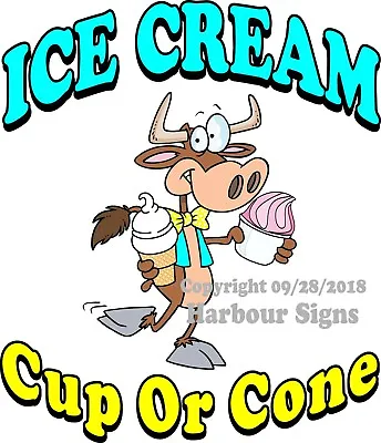 Buy Ice Cream Cup Or Cone DECAL (Choose Your Size) Concession Food Truck Sticker  • 12.99$