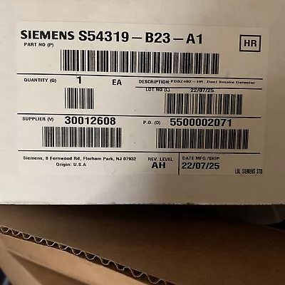 Buy Siemens FDBZ492-HR Duct Detector Housing • 150$