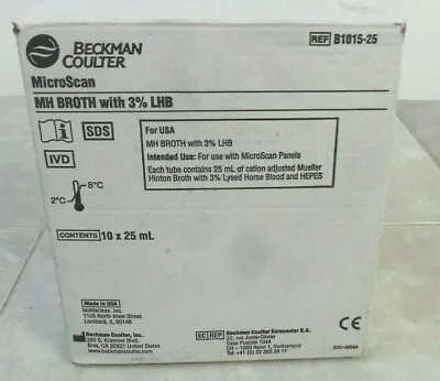Buy Beckman Coulter Microscan Mh Broth With 3% Lhb  B1015-25 Exp: 12/25/2021 • 19.95$