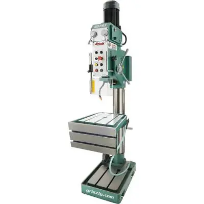 Buy Grizzly G0793 27-1/2  Heavy-Duty Drill Press With Auto-Feed, Tapping And L-Table • 6,910$