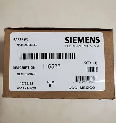Buy Brand New- Siemens SLSPSWR-F Wall Mount Fire Speaker LED Strobe S54329-F43-A2 • 40$
