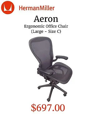 Buy Herman Miller Aeron Office Chair Black Size C (Large) • 697$