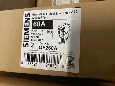 Buy Siemens Qf260a 60 Amp 2-pole Gfci Gfi  Circuit Breaker (new) • 145.96$