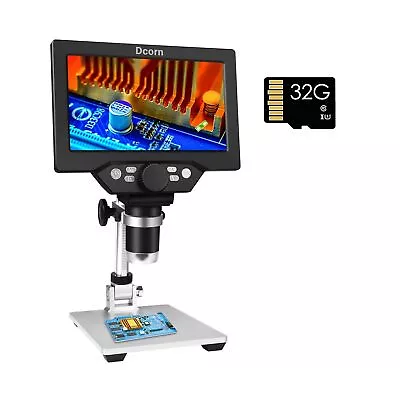 Buy Dcorn 7  LCD Digital Microscope Camera With 32GB TF Card 1080P Video Microscope • 74.99$