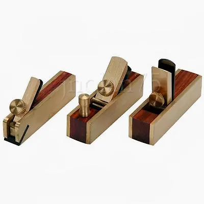 Buy 3 Piece Micro Mini Brass Hand Plane Set Wood Finish Planer Hardwood Hobby Craft • 29.50$