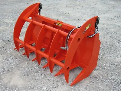 Buy 60  Brush Root Rake Clam Grapple Attachment Fits Skid Steer Tractor Quick Attach • 1,899.99$