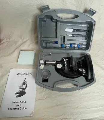Buy AMSCOPE 48pc Starter 120x-1200x Compound Microscope Science Set Kit Kids Black • 16$