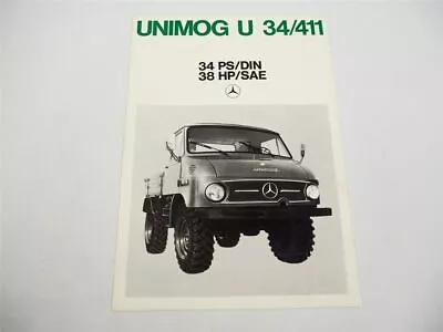 Buy Mercedes Benz U34 411 Unimog 34 Hp Brochure With Technical Data 1973 • 16.10$