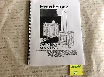 Buy Hearthstone I  1,2 Wood Stove Operation Owner,s Guide Installation Parts Manual  • 12.95$